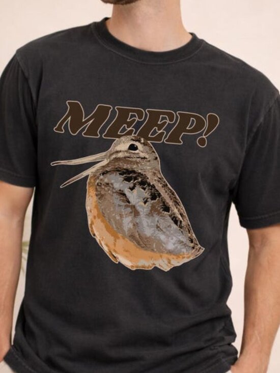 Tops - Meep Woodcock Shirt Cute Bird Meme Tee Funny Nature Lover Graphic Top